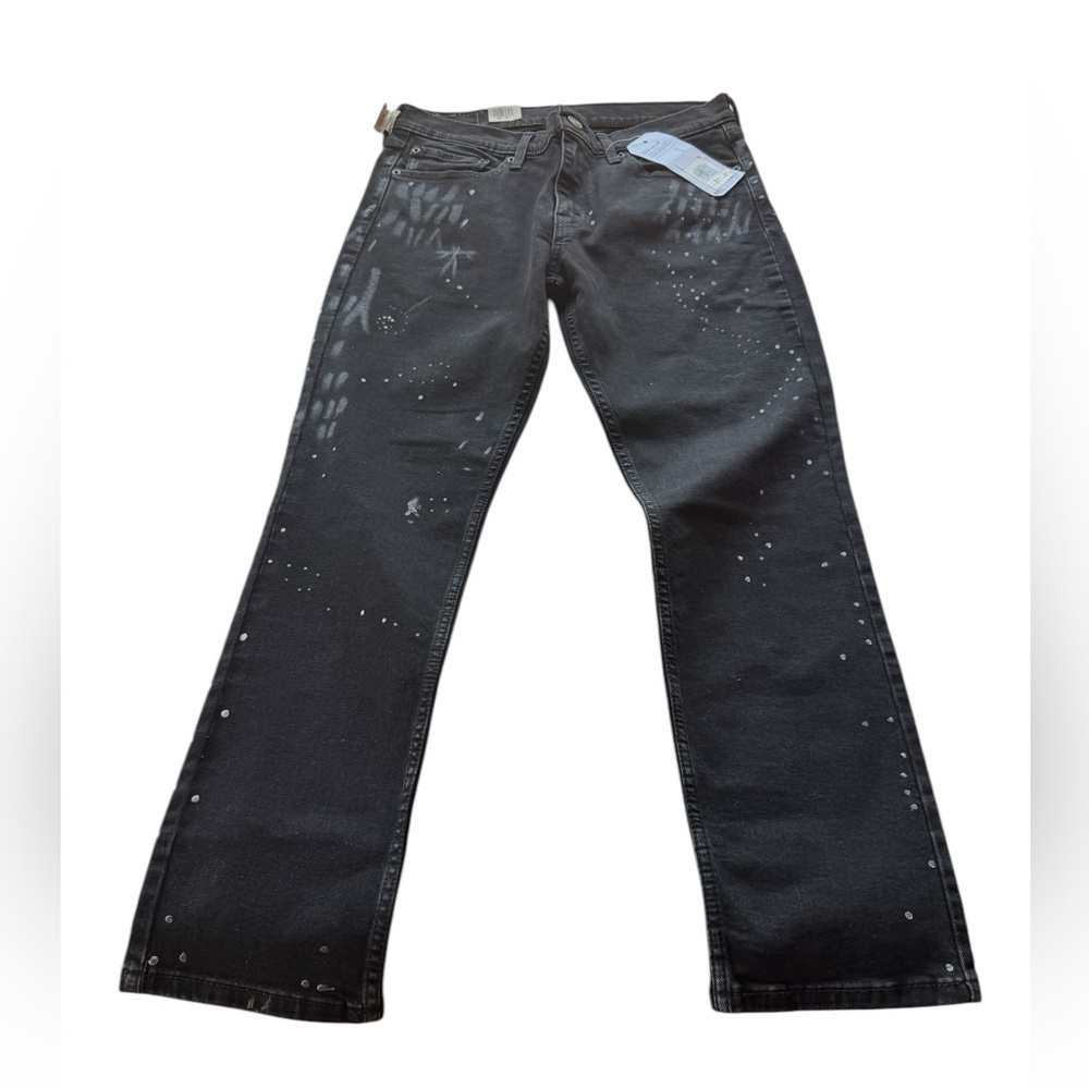 Levi struss.  Levi's Black Slim Straight Jeans with Modern Texture